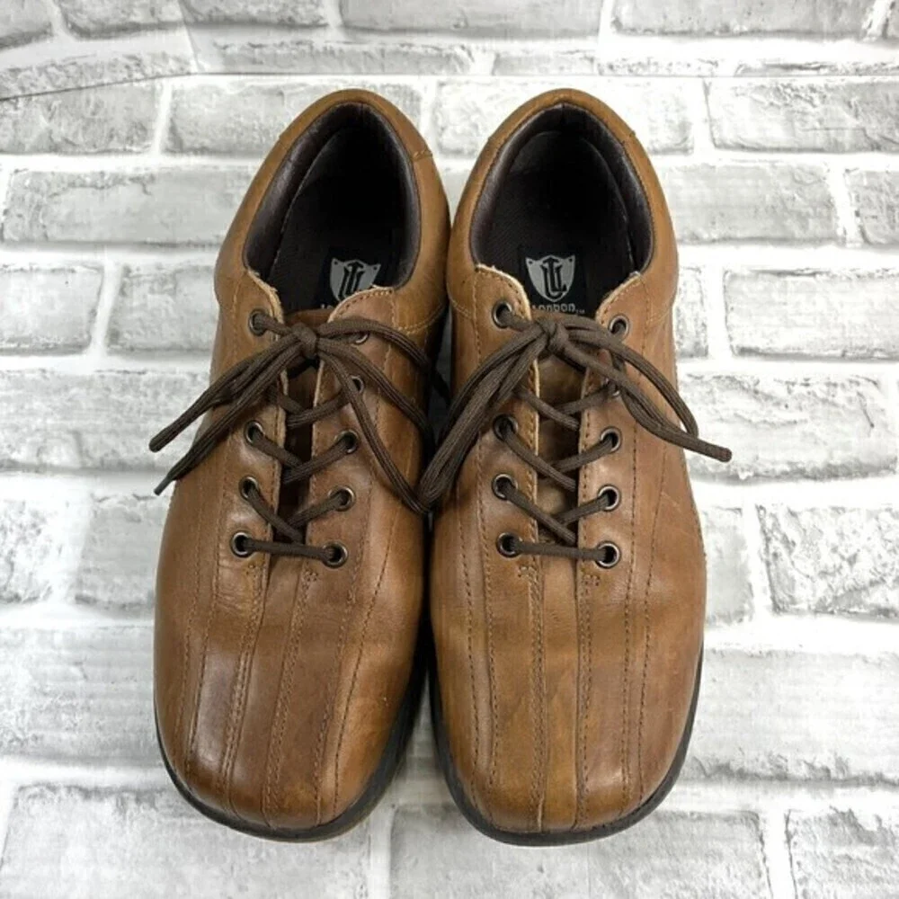 London Underground Adler Men’s 10.5 Brown Leather Lace Up Oxford Shoes Vintage